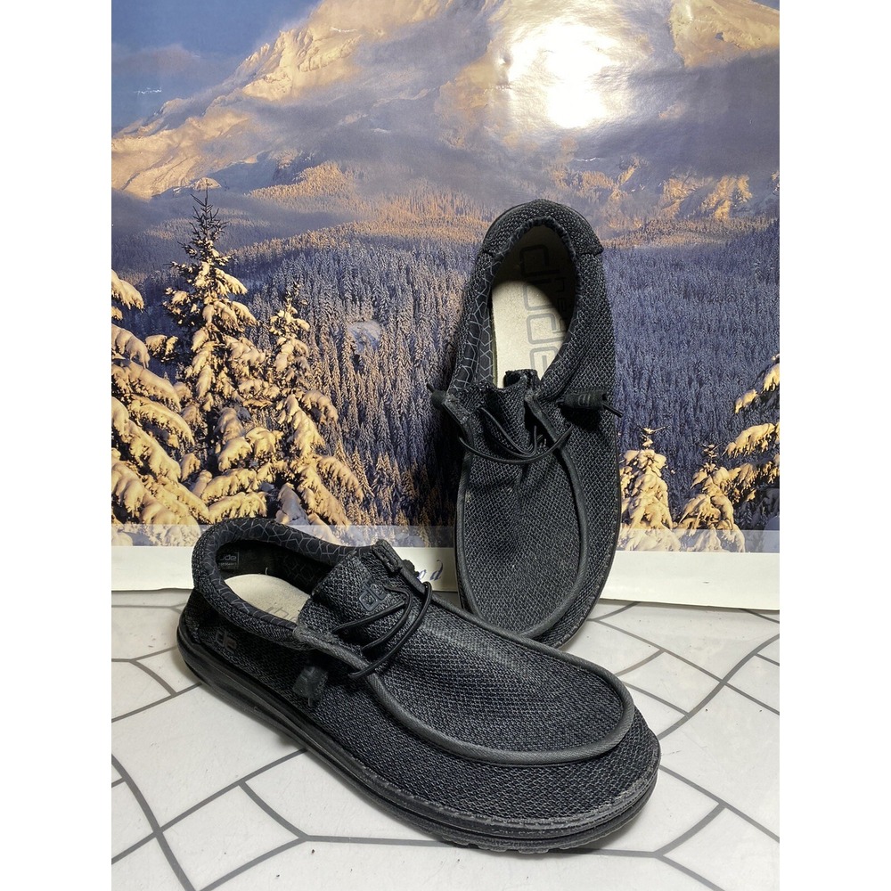 Hey Dudes Mens Wally Size 10  Black - Picture 2 of 9